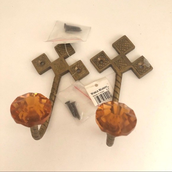 Cost Plus World Market Other - World Market Amber Crystal WALL HOOKS